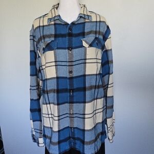 Patagonia | Organic Cotton | Blue and Cream Plaid Shirt